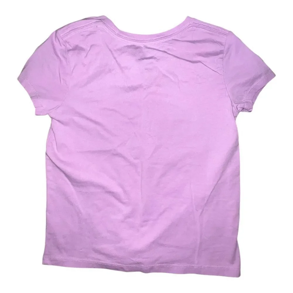 Gymboree Girls Purple Little More Kindness Graphic Short Sleeve T-Shirt Small